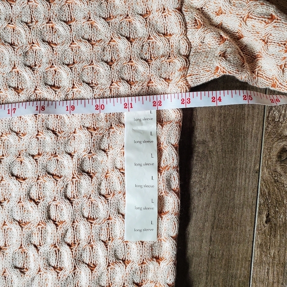 NWT Knox Rose Peach and Cream Oversized Mock Turtleneck Knit Sweater - Picture 9 of 16